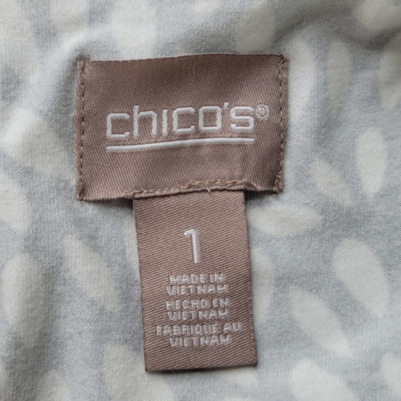 Chicos Shift Dress Size 1 M 8 Black White Sleeveless Inverted Back Split Keyhole - Picture 6 of 11